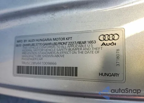 2004 Audi Tt z USA, uszkodzony, nr VIN TRUSC28N441009866